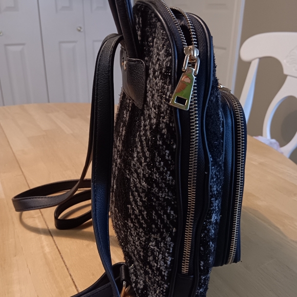 INC Tweed Fabic Blk & Gray Small Backpack Purse - Picture 3 of 10